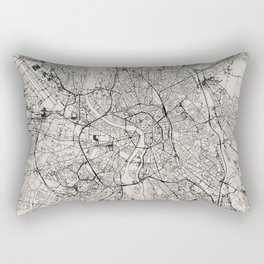 Toulouse, France - Artistic Map - Black and White Rectangular Pillow