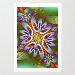  Fractal Art Flower Art Print
