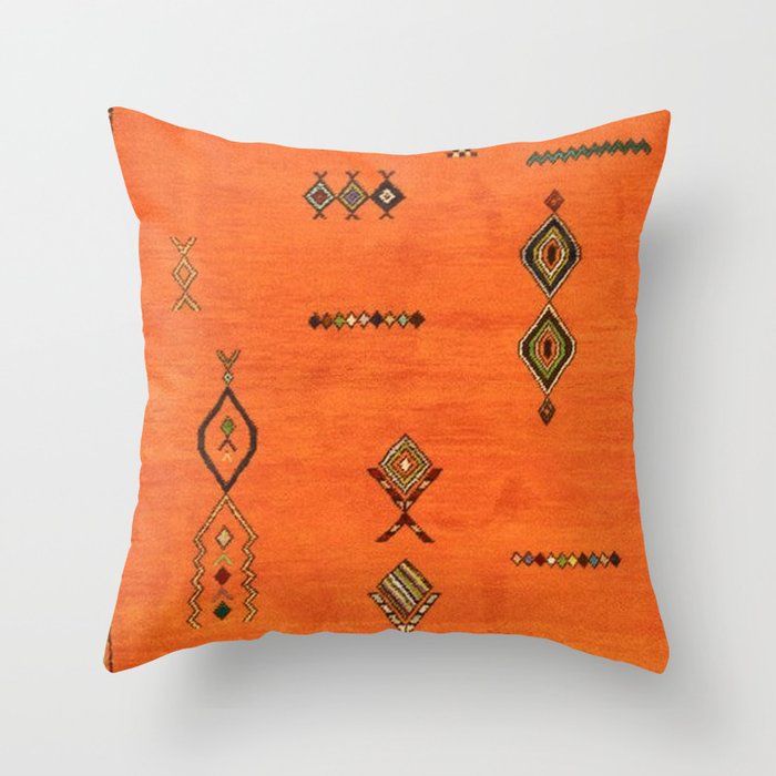 Oriental Traditional Moroccan Berber Rug Artwork Throw Pillow