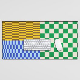 Retro Checkerboard Collage 02 Desk Mat
