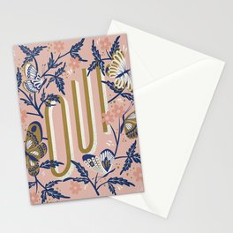Oui Butterflies – Pink & Blue Stationery Card