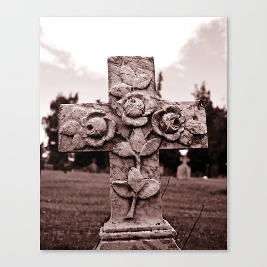 Cross of roses Canvas Print