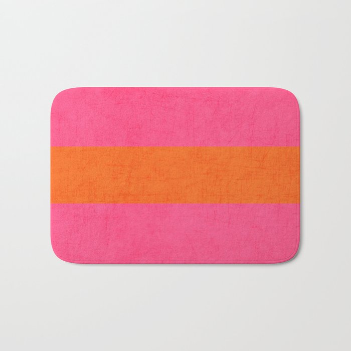 hot pink and orange classic  Bath Mat