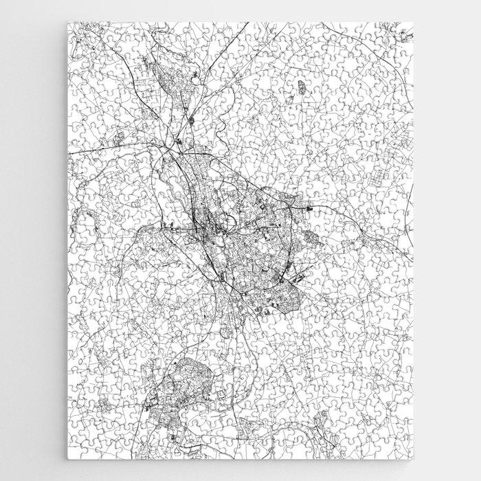 Oxford White Map Jigsaw Puzzle