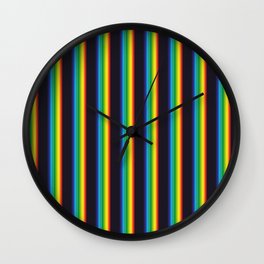 Retro Vintage Multi-Colored Vapor Wave Constrast Colors Stripes Wall Clock