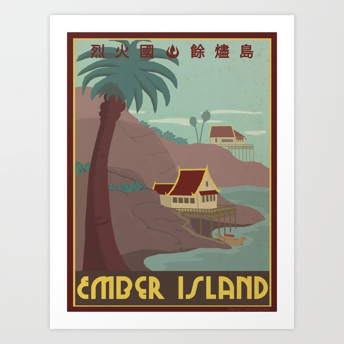 Ember Island Travel Poster Art Print