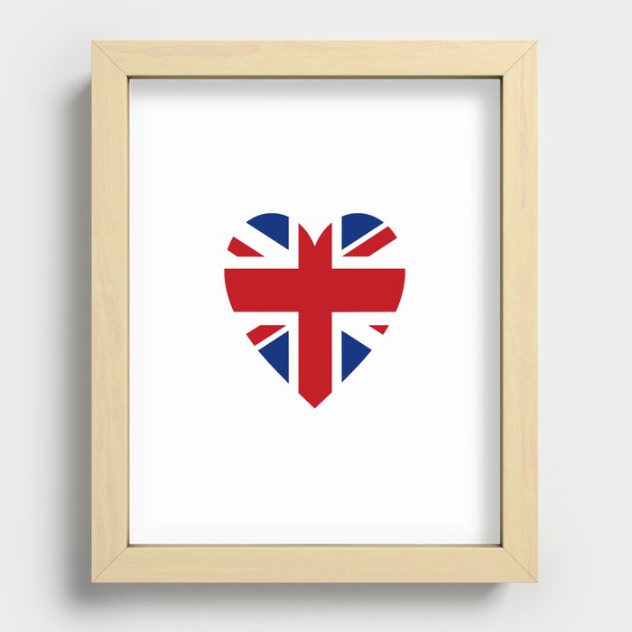 BRITISH UNION JACK HEART Recessed Framed Print