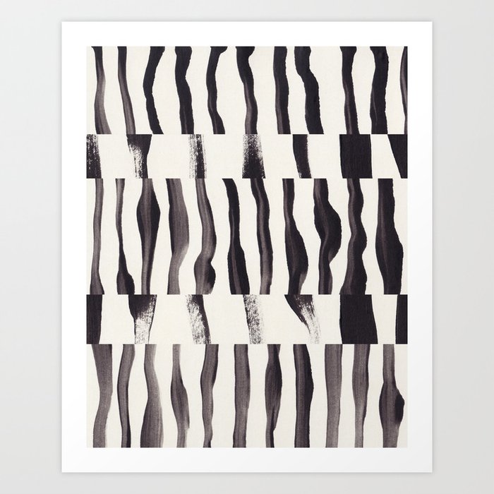 Black & White Abstract Collage #2 Art Print
