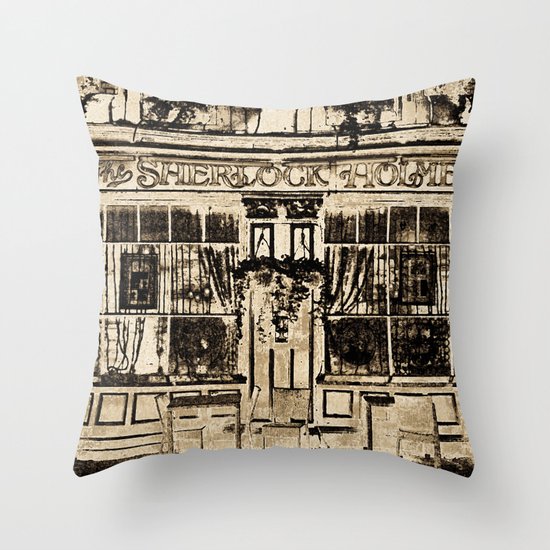 The Sherlock Holmes Pub London Throw Pillow
