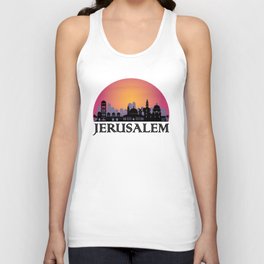 Jerusalem Old City Skyline - Israel Travel Unisex Tank Top