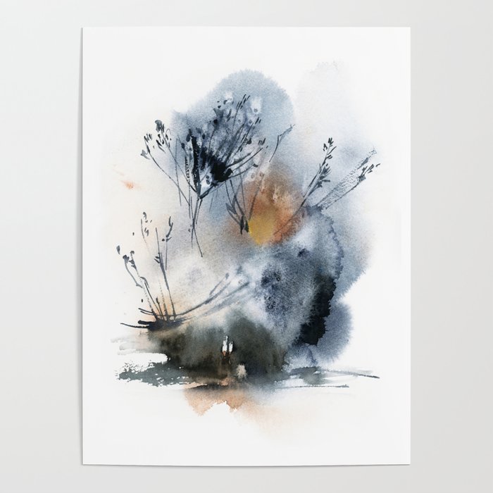 Abstract Blue Nature Poster