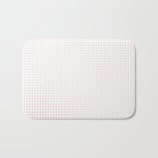 Simply Grid Lines in Rose Gold Sunset Bath Mat