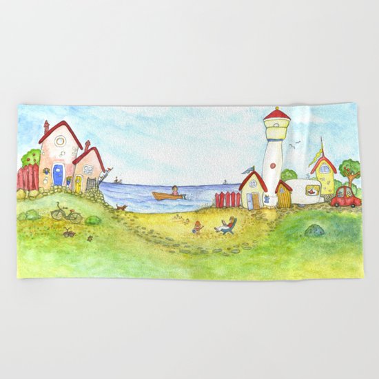 At the seaside Beach Towel