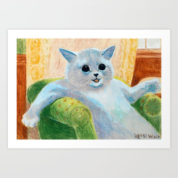 A moment's Rest by Louis Wain Art Print