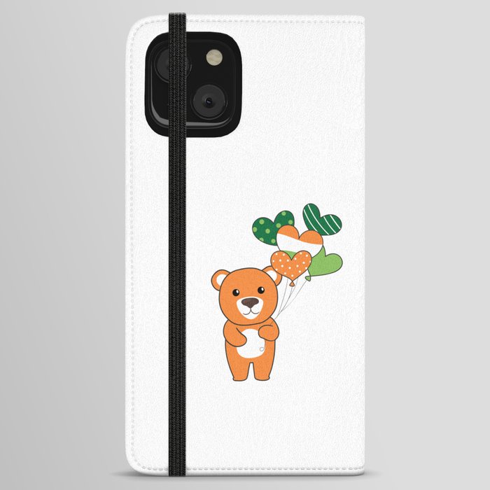 Bear With Ireland Balloons Cute Animals Happiness iPhone Wallet Case
