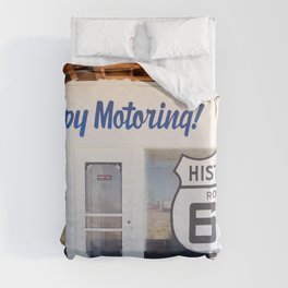 Happy Motoring Garage Route 66 Photography Duvet Cover