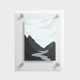 Landscape Mountains Nature Neutral Art Floating Acrylic Print