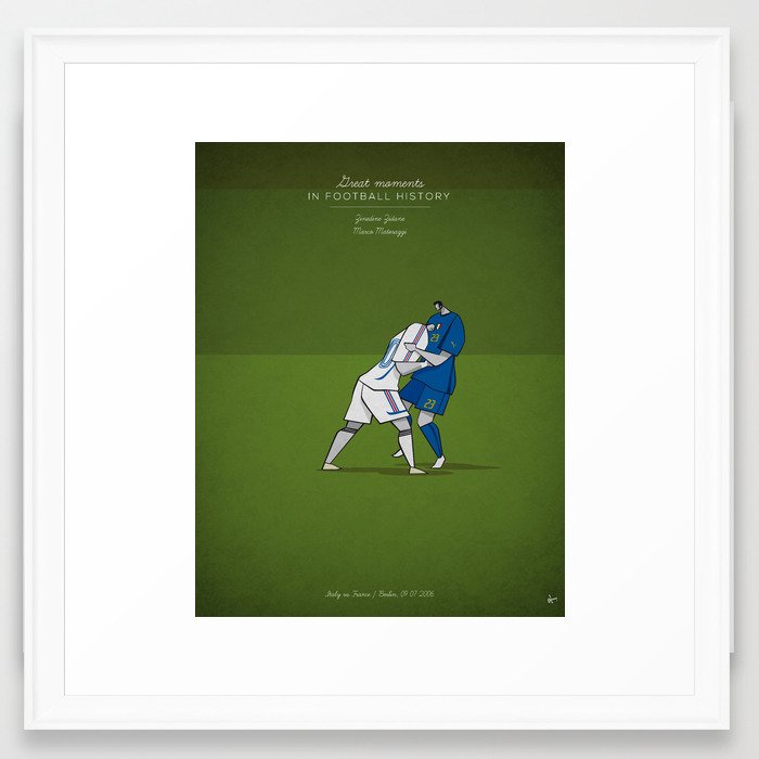 Zinedine Zidane Framed Art Print by osvaldocasanova | Society6