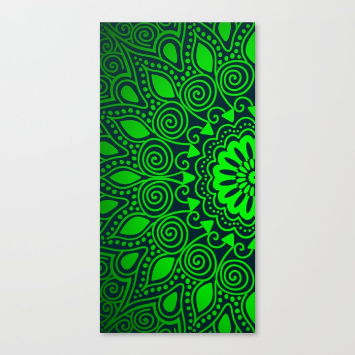 Oh, So Green Mandala Art Canvas Print