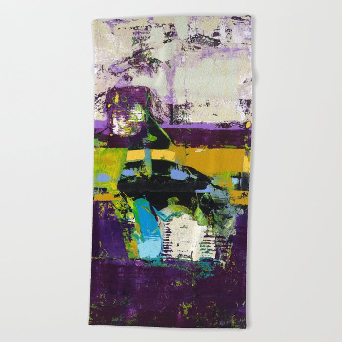 Controversy Prince Deep Purple Abstract Painting Modern Art Beach Towel