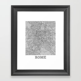 Rome city map sketch Framed Art Print
