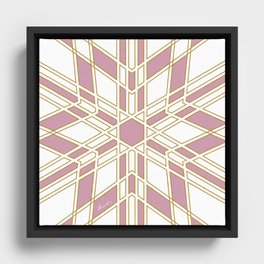 Geometric in gold and pink Framed Canvas