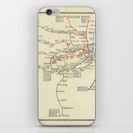 London underground railways.-Vintage Pictorial Map iPhone Skin