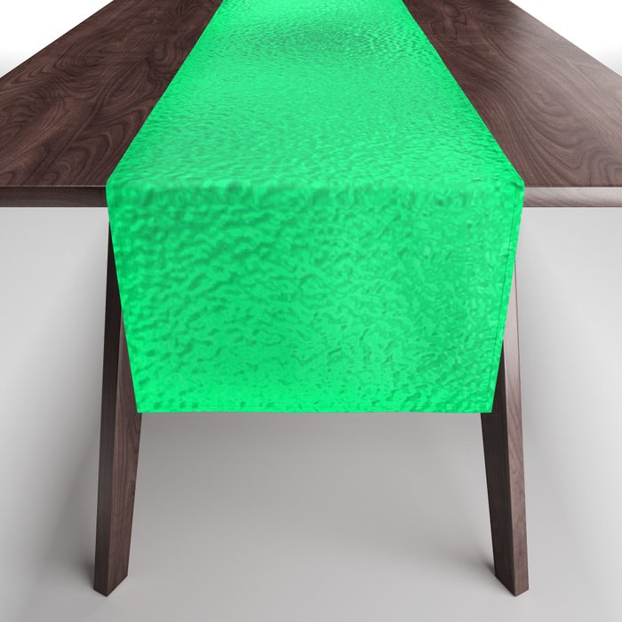 Green Neon Glass Foil Modern Collection Table Runner