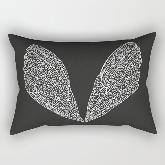 White Cicada Wings Rectangular Pillow