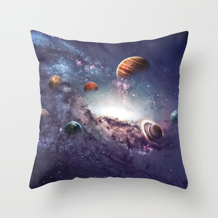 planets of the solar system galaxy Throw Pillow