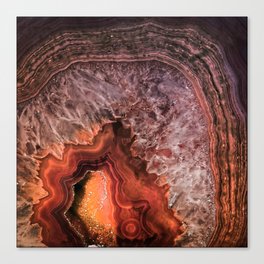 Copper Brown Agate Mineral Gemstone Geode Canvas Print