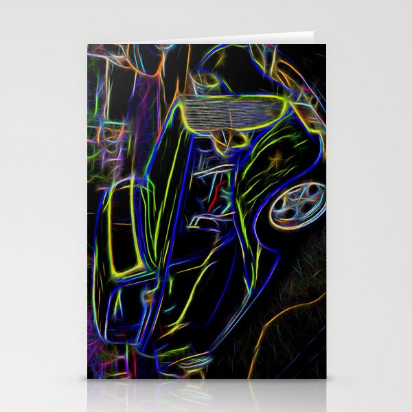 1930s Ford Coupe Neon Abstract Stationery Cards By Ultimateplaces