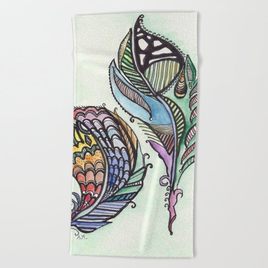 Two Feathers Beach Towel