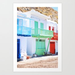 202. Tiny colorful Houses, Greece Art Print