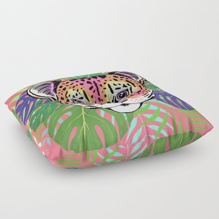 Pink Jungle Leopard Floor Pillow
