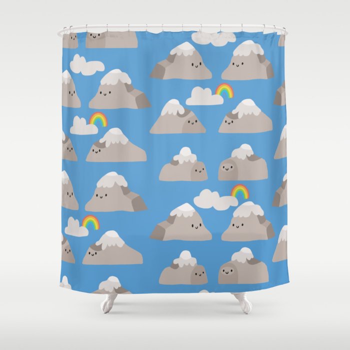 Happy Mountains Shower Curtain