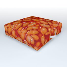 Baked Beans in Red Tomato Sauce Food Pattern  Outdoor Floor Cushion