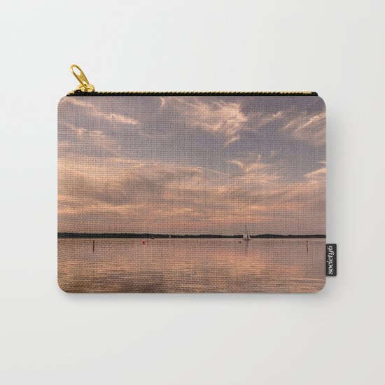 Evening at a lake- Pink Sundown with Clouds on the Water on #Society6 Carry-All Pouch