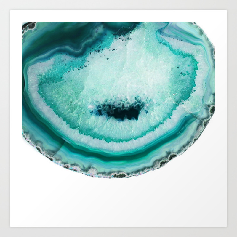 Turquoise agate slices