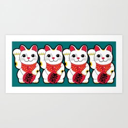 Maneki-Neko Japanese Lucky Cat Art Print