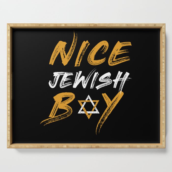 Nice Jewish Boy Jew Menorah Happy Hanukkah Serving Tray