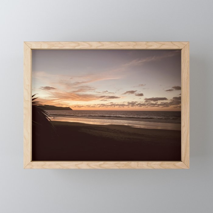 Golden Hour Sunset on the Beach by ValerieAmber @valerieamberch Framed Mini Art Print