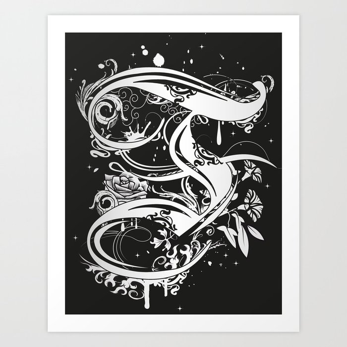 The Letter F Calligraphic Design Art Print By Namosh Society6