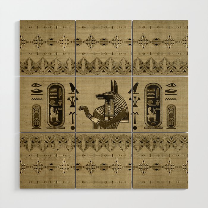 Egyptian Anubis Ornament Wood Wall Art