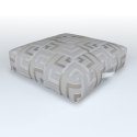 Bronze and Silver Squares Outdoor Floor Cushion
