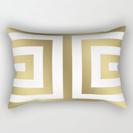 Gold Greek Stripes Rectangular Pillow