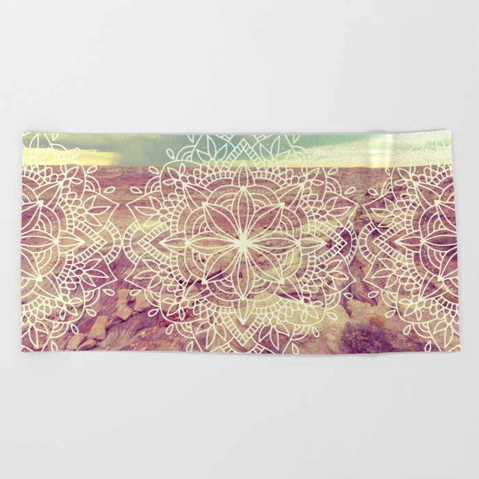 Rain Dance Desert Mandala Beach Towel