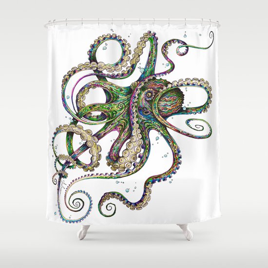 Octopsychedelia Shower Curtain