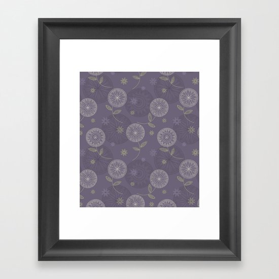 Folky Lace Flowers Framed Art Print