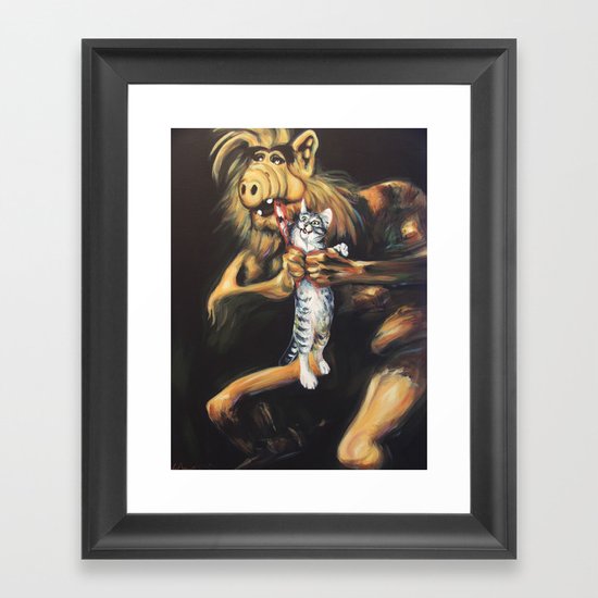 Alf Devouring His Cat Framed Art Print